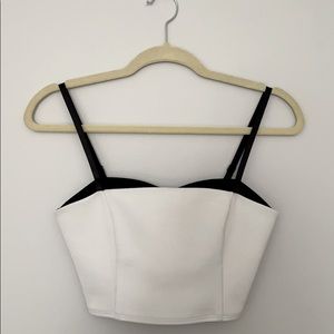 NWOT Topshop White and Black Crop Top